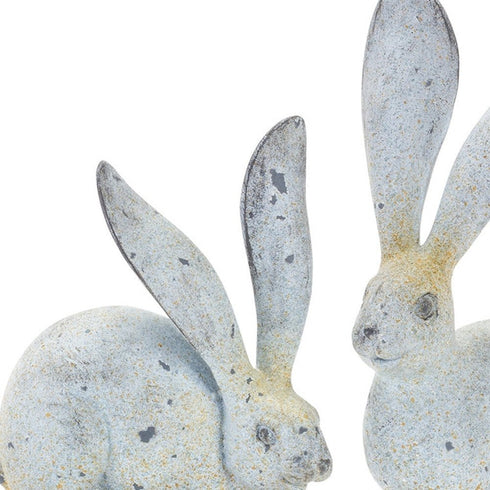 Set of Four Gray Polyresin Figurine Tabletop Sculpture
