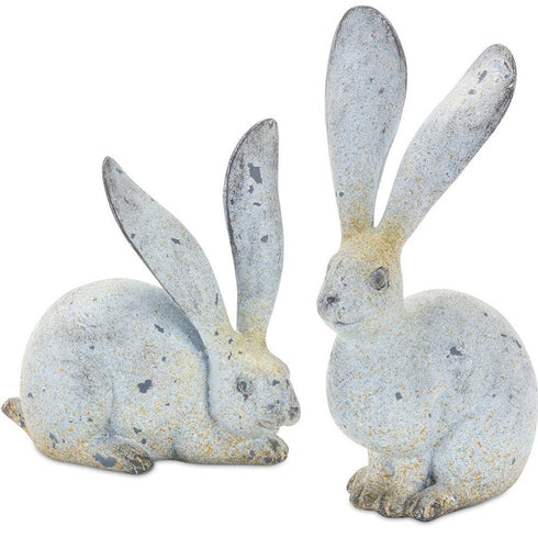 Set of Four Gray Polyresin Figurine Tabletop Sculpture