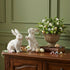 Set of Two White Resin Rabbit Figurines