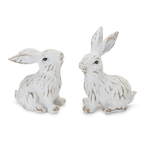 Set of Six White Resin Figurine Tabletop Sculpture