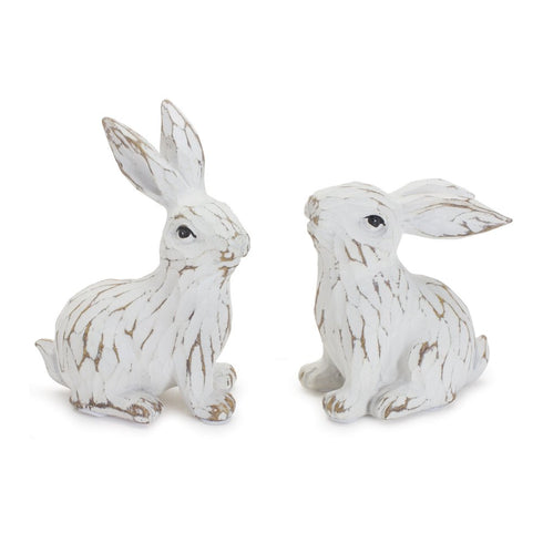 Set of Six White Resin Figurine Tabletop Sculpture