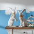 Set of Two White Resin Figurine Tabletop Sculpture