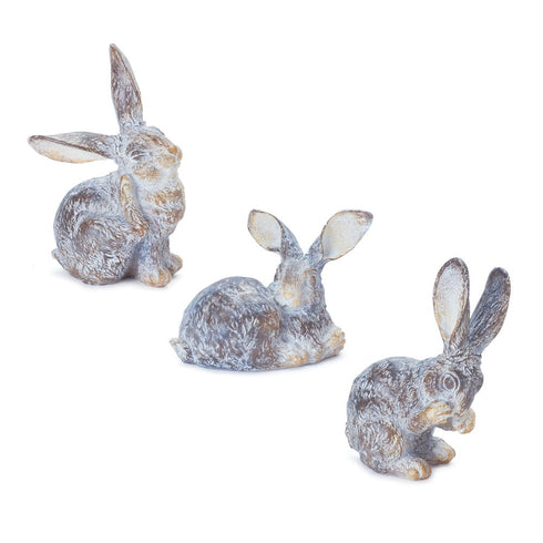 Set of Three Brown Resin Figurine Tabletop Sculpture