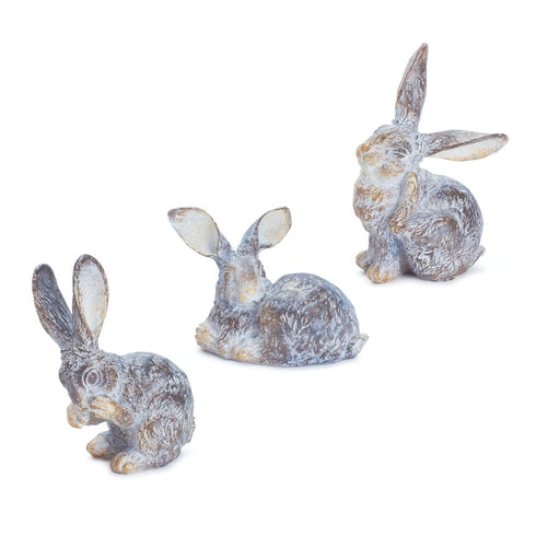 Set of Three Brown Resin Figurine Tabletop Sculpture