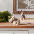 Set of Three Brown Resin Figurine Tabletop Sculpture