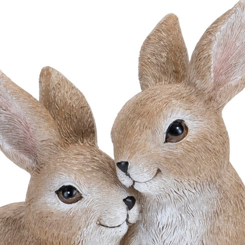 Set of Two Beige Polyresin Figurine Tabletop Sculpture