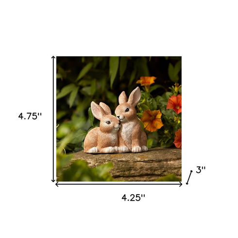 Set of Two Beige Polyresin Figurine Tabletop Sculpture
