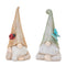 Set of Two Green Ivory And Light Brown Resin Gnome Tabletop Sculptures