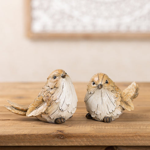 Set of Two Gray Resin Figurine Tabletop Sculpture