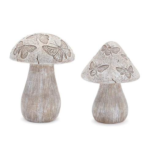 Set of Two Gray Polyresin Figurine Tabletop Sculpture