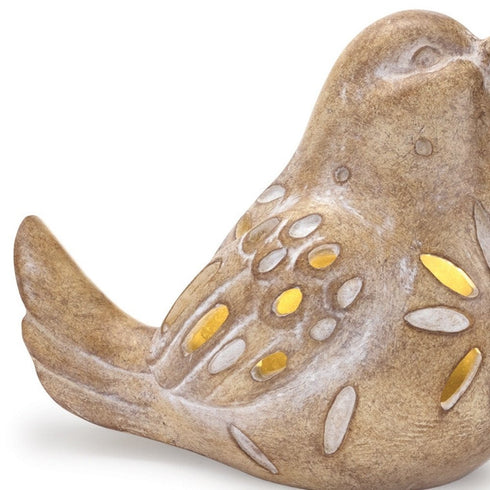 Set of Two Beige Polyresin Figurine Tabletop Sculpture