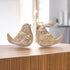 Set of Two Beige Polyresin Figurine Tabletop Sculpture