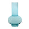 Set of Two Aqua Glass Round Table Vases