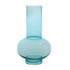 Set of Two Aqua Glass Round Table Vases