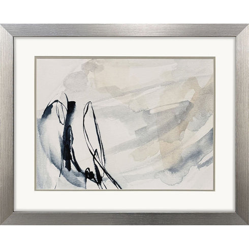 Indigo Markings I Silver Framed Wall Art