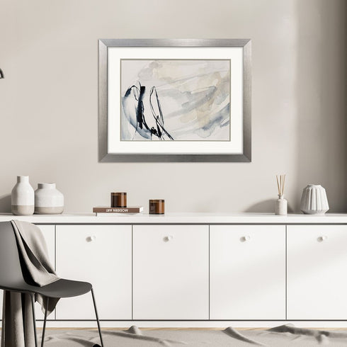 Indigo Markings I Silver Framed Wall Art