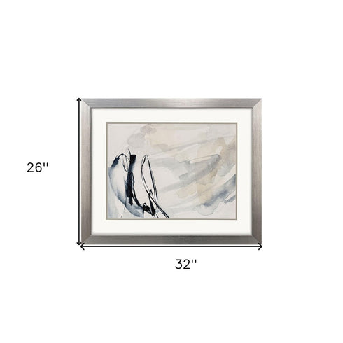 Indigo Markings I Silver Framed Wall Art
