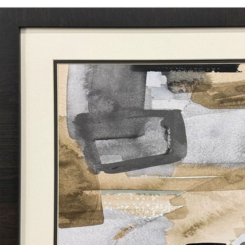 Set Of Two Abstract Expressions Brown Framed Wall Art