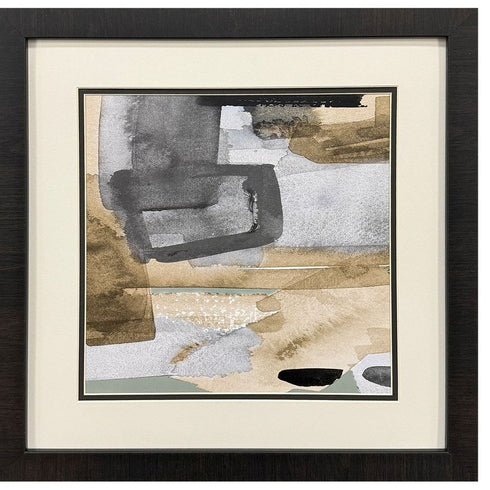 Set Of Two Abstract Expressions Brown Framed Wall Art