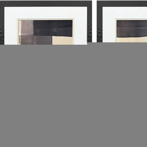 Set Of Two Neutral Shapes Black Framed Wall Art