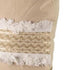 22" Tan And White Geometric Linen Throw Pillow Cover with Fringe