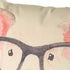 18" Pink Cream And Beige Pig Linen Throw Pillow Cover