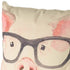 18" Pink Cream And Beige Pig Linen Throw Pillow Cover