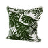 20" Green And White Tropical Botanical Linen Throw Pillow Cover with Embroidery