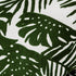 20" Green And White Tropical Botanical Linen Throw Pillow Cover with Embroidery