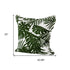 20" Green And White Tropical Botanical Linen Throw Pillow Cover with Embroidery