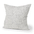 22" Cream And Black Geometric Linen Throw Pillow Cover with Embroidery