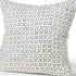 22" Cream And Black Geometric Linen Throw Pillow Cover with Embroidery