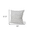 22" Cream And Indigo Botanical Linen Throw Pillow Cover with Embroidery