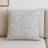 22" Cream And Indigo Botanical Linen Throw Pillow Cover with Embroidery