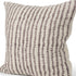 22" Beige And Merlot Striped Linen Throw Pillow Cover with Embroidery