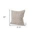 22" Beige And Merlot Striped Linen Throw Pillow Cover with Embroidery