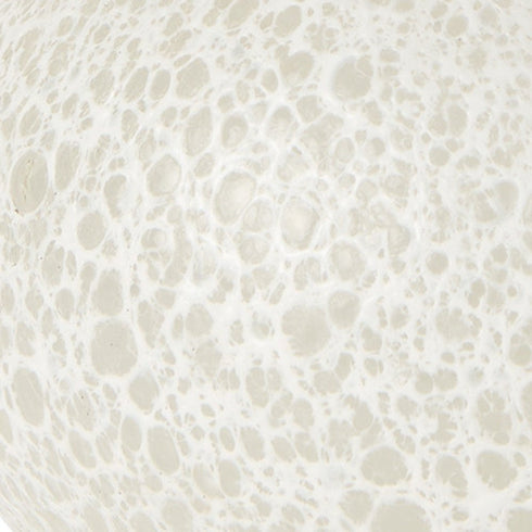 9" White Mottled Handblown Glass Table Vase