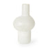 12" White Mottled Handblown Glass Table Vase