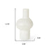 12" White Mottled Handblown Glass Table Vase