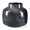 9" Black Mottled Round Glass Table Vase