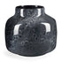 9" Black Mottled Round Glass Table Vase