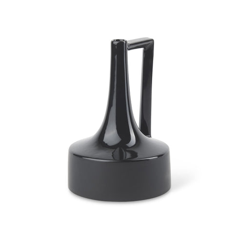 10" Black Ceramic Jug Vase