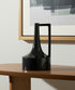 12" Black Ceramic Jug Vase