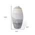 17" Cream And Gray Geometric Ceramic Table Vase