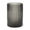 8" Black Cylinder Ribbed Glass Table Vase