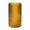 11" Amber Glass Ribbed Cylinder Table Vase