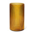 11" Amber Glass Ribbed Cylinder Table Vase