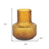 7" Amber Glass Faceted Table Vase