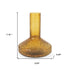 12" Amber Glass Faceted Table Vase