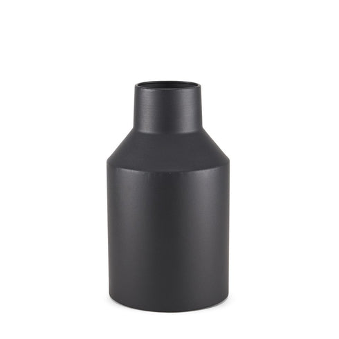 11" Black Tulip Metal Table Vase